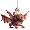 Festive Cartoon Acrylic Santa On Dragon Gift Drop Holiday Car Hanging Ornament