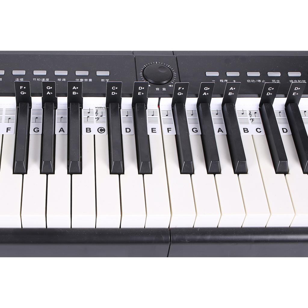 Piano Keyboard Stickers Removable Keyboard Letters Electronic Piano Keyboard Note Stickers for Kids and Beginners
