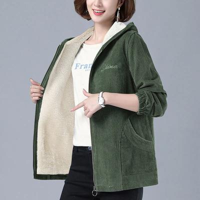 Женское пальто Хлопок Осень Зима Флис Утепленное Повседневное Оверсайз Двухслойный Ветрозащитный Водонепроницаемый Худи