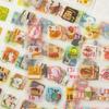6Sheets/bag PET Sticker Bag Time Imprint Series Flower Coffee Dessert Animal Stickers Hand Account Collage Card Diary Decoration