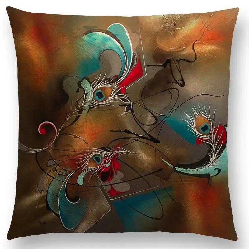 Новый d Печать Великолепная Абстрактная Живопись Таинственный Вихрь Геометрия Скульптура Наволочка для Подушки Автомобиль Диван Декоративная Наволочка