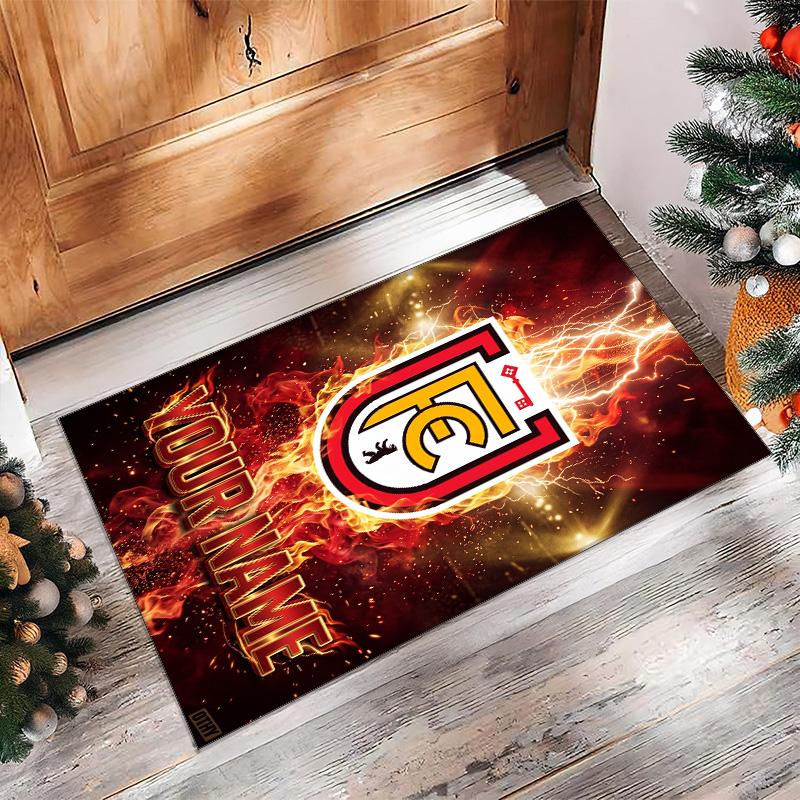 Union Berlin FC Printed Crystal Velvet Rug Non‑Slip Crystal Velvet Carpet For Sofa Bedroom Indoor Home Decoration