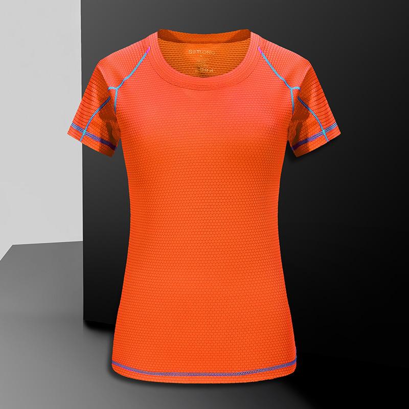 Women Quick Dry Short Sleeve Sports Running T Shirt Breathable Slim Tops Yoga T-shirts Tees Fitness Gym Workout Shirts