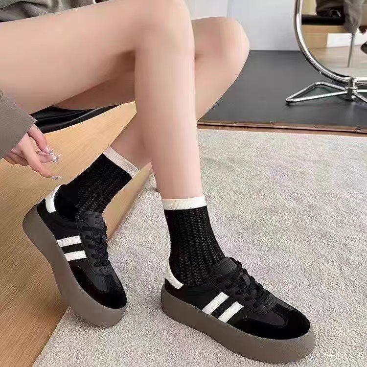 2025 spring new women's shoes leather surface German training shoes women's Forrest Gump shoes versatile classic platform casual board shoes sports