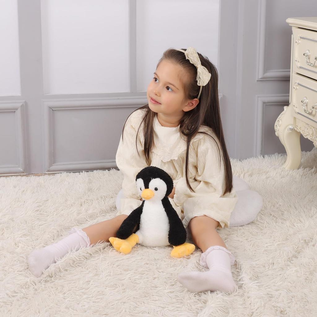 Apricot Lamb Black Velvet Penguin Plush Toy for Soft and Fluffy Black Velvet Penguin for Girls and 23cm Kids, Cute, Boys,