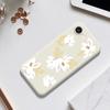 For iPhone 16e Case White Flower Pattern Printing Straight Edge TPU Phone Back Cover