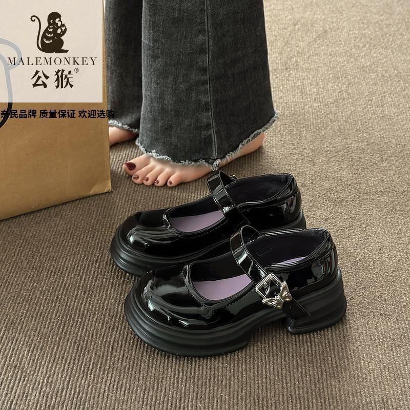 Sweet and Cool French Mary Jane Women's Shoes Summer Thick Heel 2025 New Single Shoes Platform Jk Small Leather Shoes College