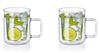 Set of 2 Czech-made SIMAX Double-walled Heat-resistant Glass Mugs