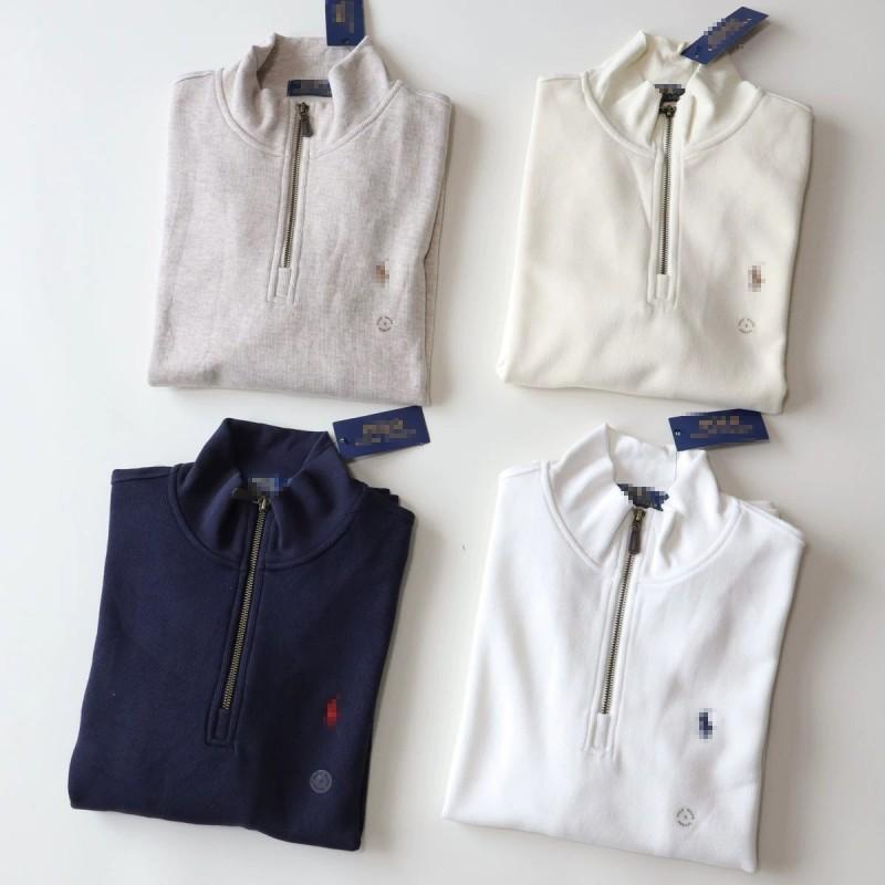 Half-Zip Sweatshirt Couples Stand Collar Long Sleeve Solid Color Loose Fit Casual Top
