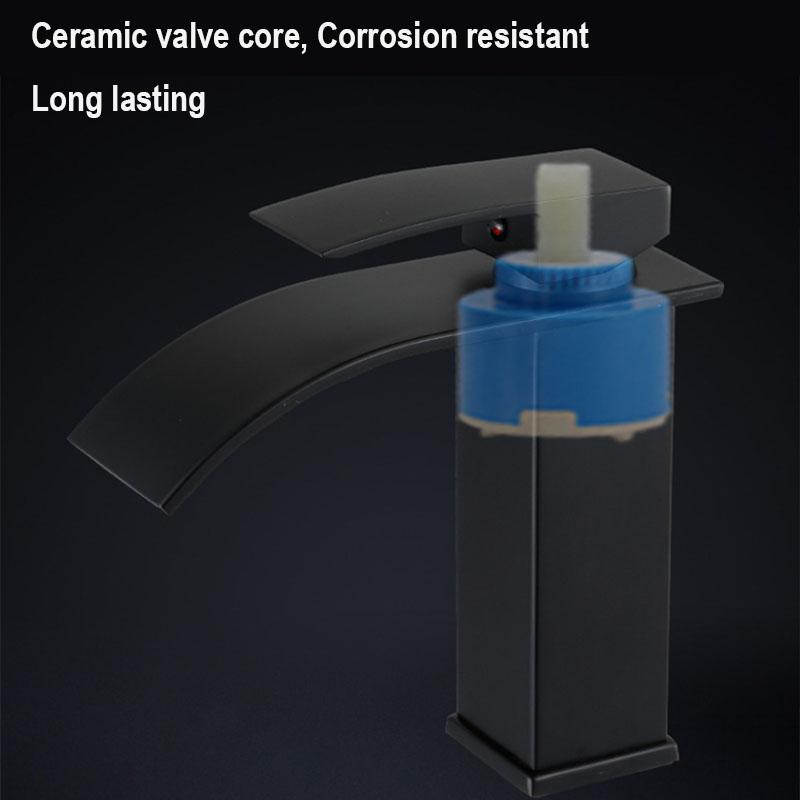 Водопадный смеситель для раковины, смесители для горячей и холодной воды из нержавеющей стали, смесители для раковины, монтаж на столешницу для раковины