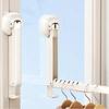 2 Pieces No-drill Installation Suction Cup Clothes Hanger Adjustable Length Laundry Rack  for Home