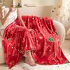 Thickened Christmas Flannel Blanket Fluffy Throw Air Condition Blanket  Happy New Year