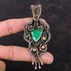 Ограненный замбийский изумрудный кулон, кулон из медной проволоки, кулон ручной работы из настоящего драгоценного камня, медные украшения, подарок на годовщину, ювелирные изделия из проволочной пленки