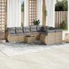 VidaXL Garden Lounge Set with Cushions 10 Pcs, Patio Sofas, Patio Furniture Set, Outdoor Furniture, Beige 3221848