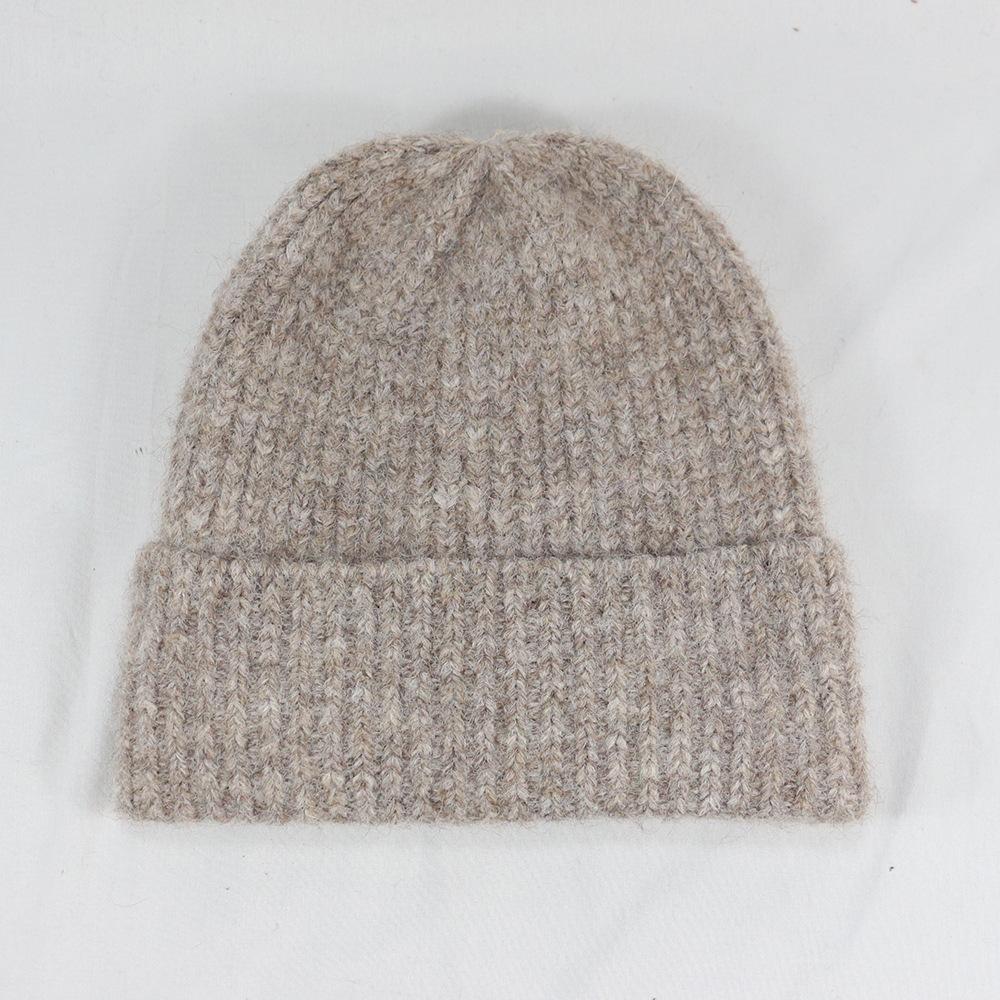 Autumn and winter new knitted wool hat men's versatile big head circumference elastic cold hat flanged wide brim knitted hat outdoor warmth
