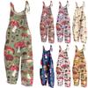 Women's Fashion Sweet Little Fresh Printed Vintage Casual Strappy Jumpsuit
