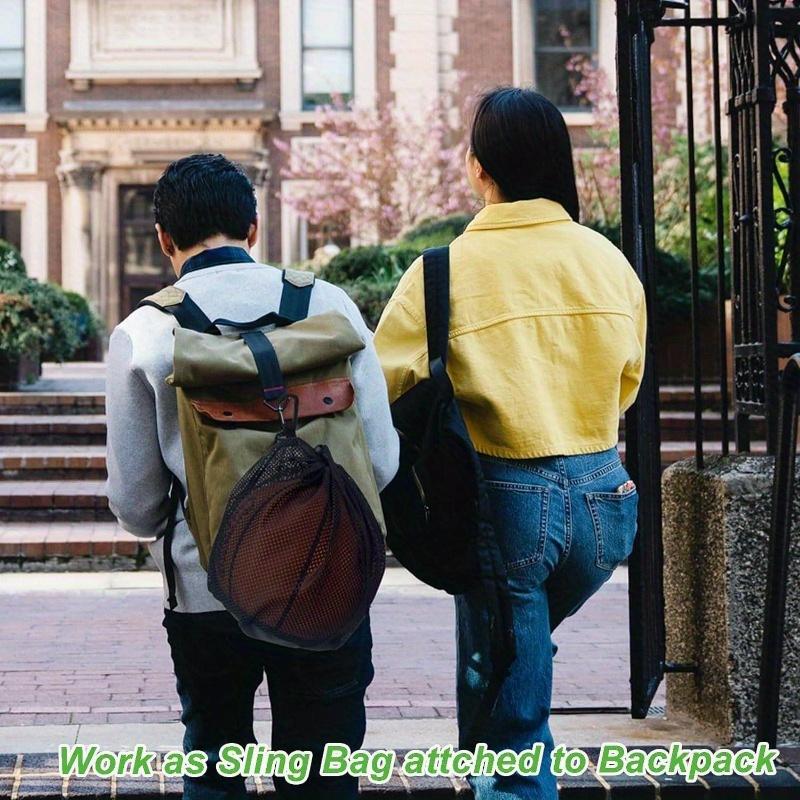 Portable Drawstring Basketball Backpack Mesh Bag Football Soccer Volleyball Ball Storage Bags Outdoor Sports Traveling Gym Yoga