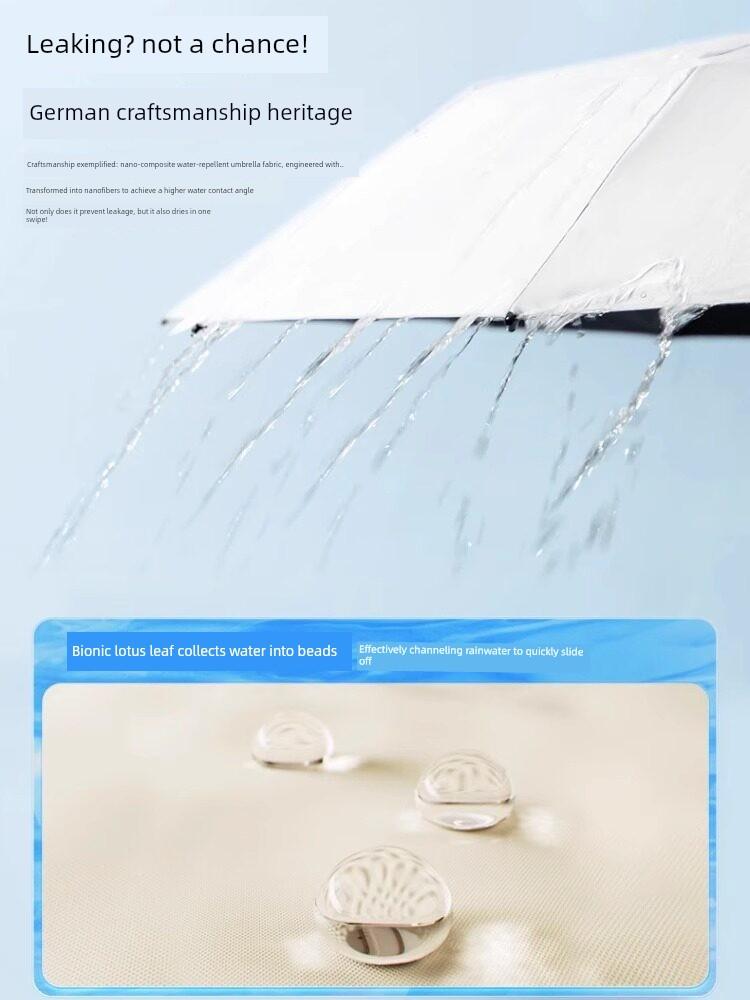 398 Large Automatic Umbrella for Women, Dual-Use for Sun and Rain, with Hook, Foldable, Wind-Resistant, Sunshade, Uv Protection for Men