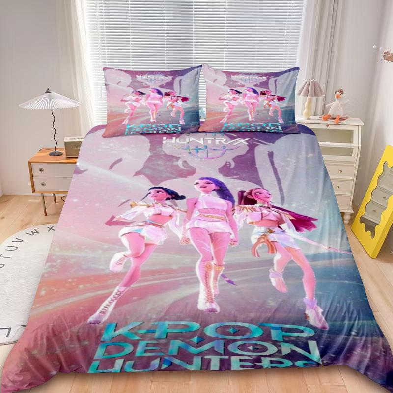 Kids D-Demon H-Hunters Duvet Cover Set K-pop Bedding Set Comforter Cover Twin King with Pillocase Children Gifts Decor