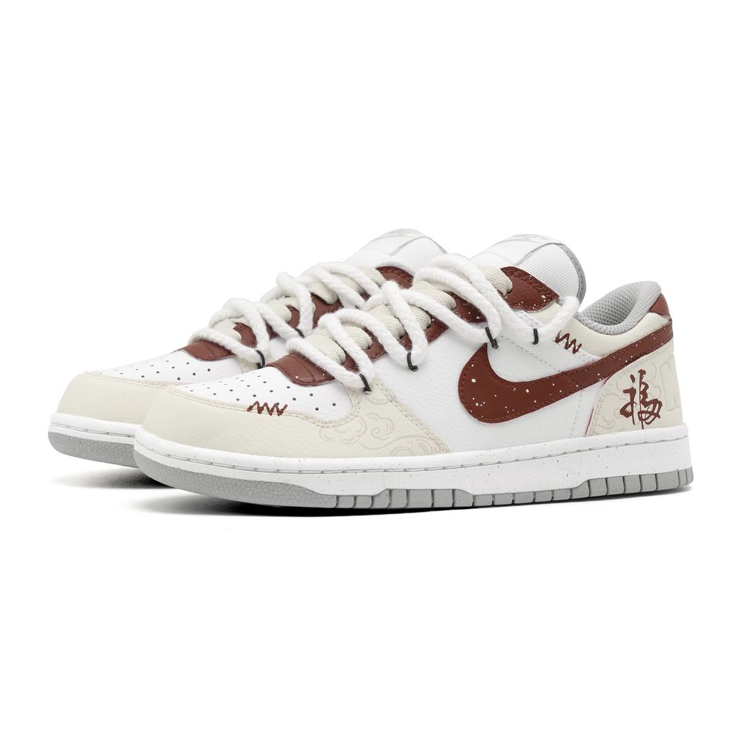 Nike Big Low Blessing Grace Low top Skateboard Shoes Men's White Red 355152-106(Team1576-)