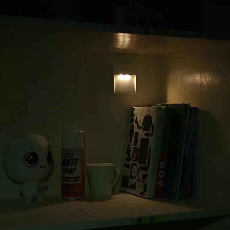LED Indoor Wall Lamp PIR Motion Sensor Light Battery Power With Magnetic Wireless Night Light Kitchen Cabinet Stairs Step Light