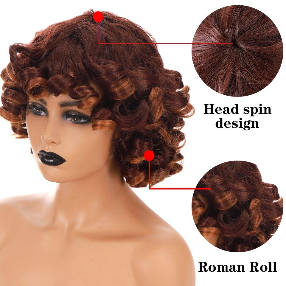 LUPU Synthetic Afro Kinky Curly Wigs With Bangs For Black Women African Heat Resistant Ombre Pink Black Short Hair Cosplay Wigs