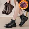 Женские зимние теплые нескользящие ботинки из коровьей кожи большого размера с мягкой подошвой, ботильоны на щиколотке с подкладкой из шерсти, водонепроницаемые спортивные хлопковые ботинки для улицы