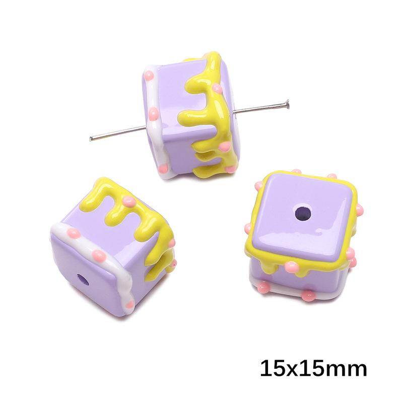 Handmade Beads Acrylic Double-sided Hand-painted Round Beads Graffiti Handmade Beads Diy Weaving Cell Phone Chain String Loose Beads Material