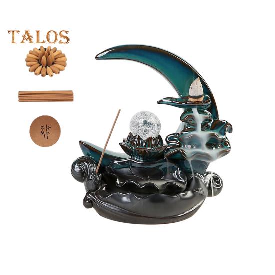 Лунная курильница, керамическая курильница с водопадом, хорошо продуманный держатель для благовоний, украшение для ароматерапии, дом