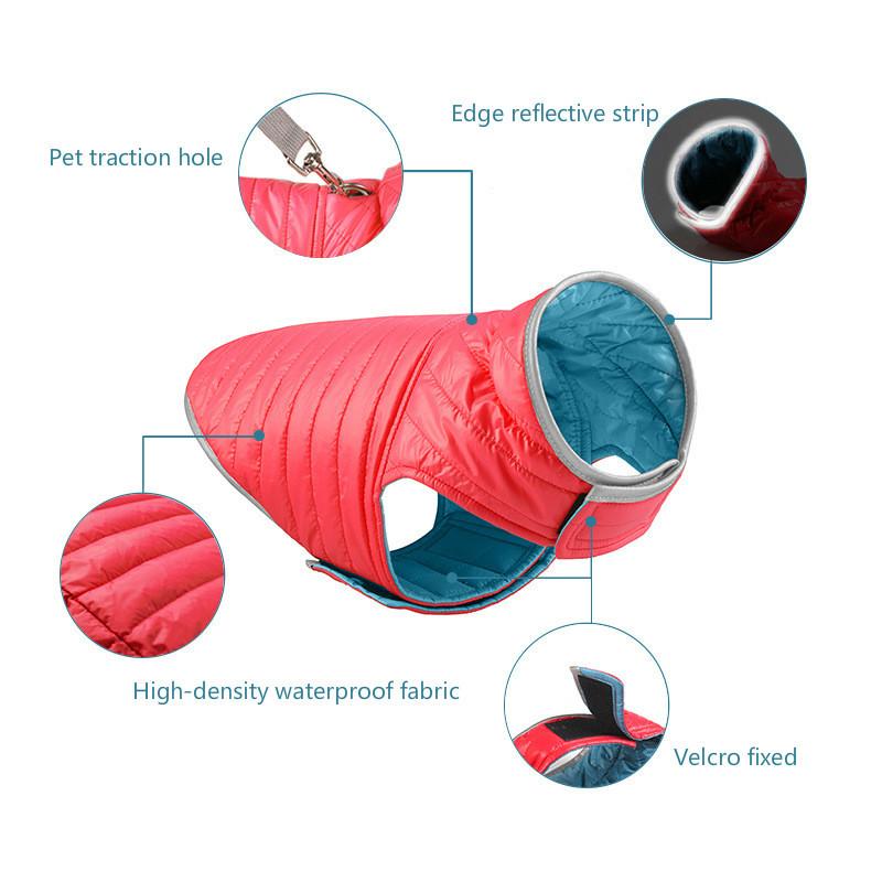 Autumn Winter Pet Clothes Reflective Dog Down Jacket Double-sided Nylon Spinning Waterproof Warm Dog Jacket Clothes Small Dogs