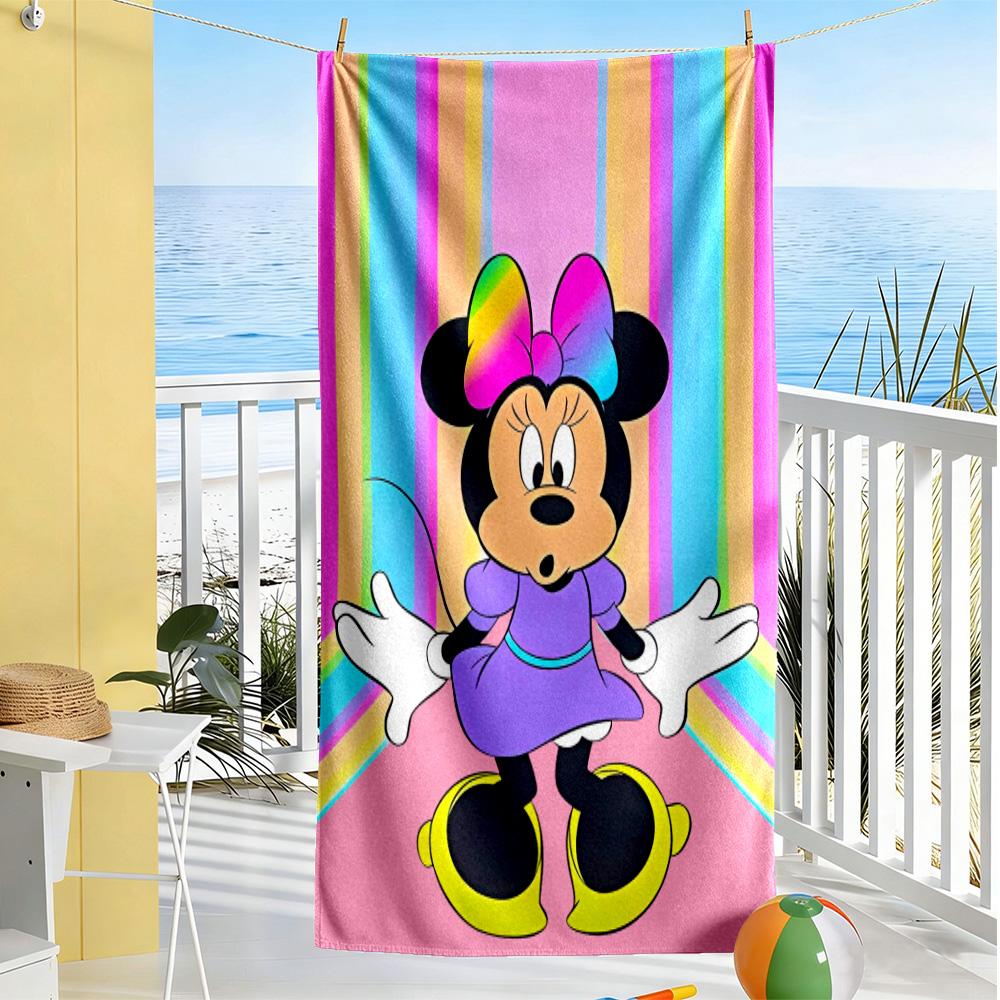 Minnie Mouse Party Decorations Beach Towel Super Soft & Absorbent Comfortable Lightweight Perfect for Traveling Yoga Camping and Swimming