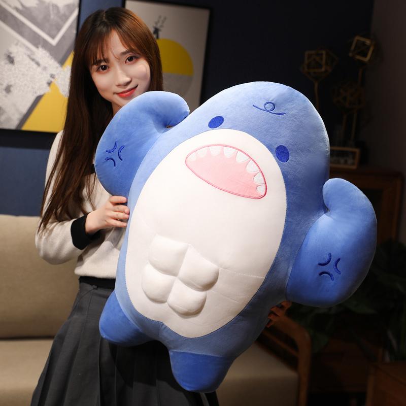 Мягкая игрушка-мышечная акула, мягкая игрушка-игрушка в виде животного, подушка для чтения, подарок на день рождения, кукла-подушка, подарок для детей