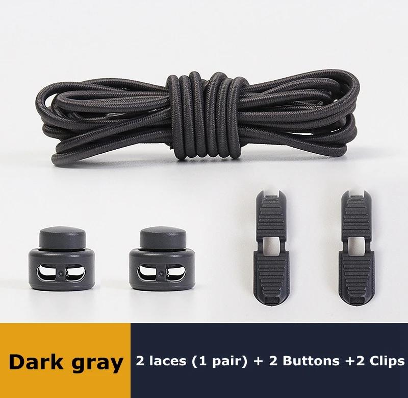 Шнурки без завязывания, подходящие для любой обуви, круглые эластичные шнурки с пружинным замком, быстро надеваются за 1 секунду, шнурки для хайкинга, спорта, ленивые шнурки