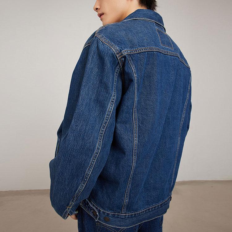 Levis Хлопковая джинсовая куртка с длинным рукавом на пуговицах унисекс куртки синего цвета 85248-0019