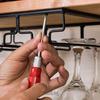 Under Cabinet Stemware Wine Glass Holder Metal Organizer for Bar Kitchen Black