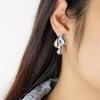 Golden Three Waterdrop Tears Stud Earrings for Women Unique Smooth Wedding Zircon Christmas Girl Valentine's Day Gift