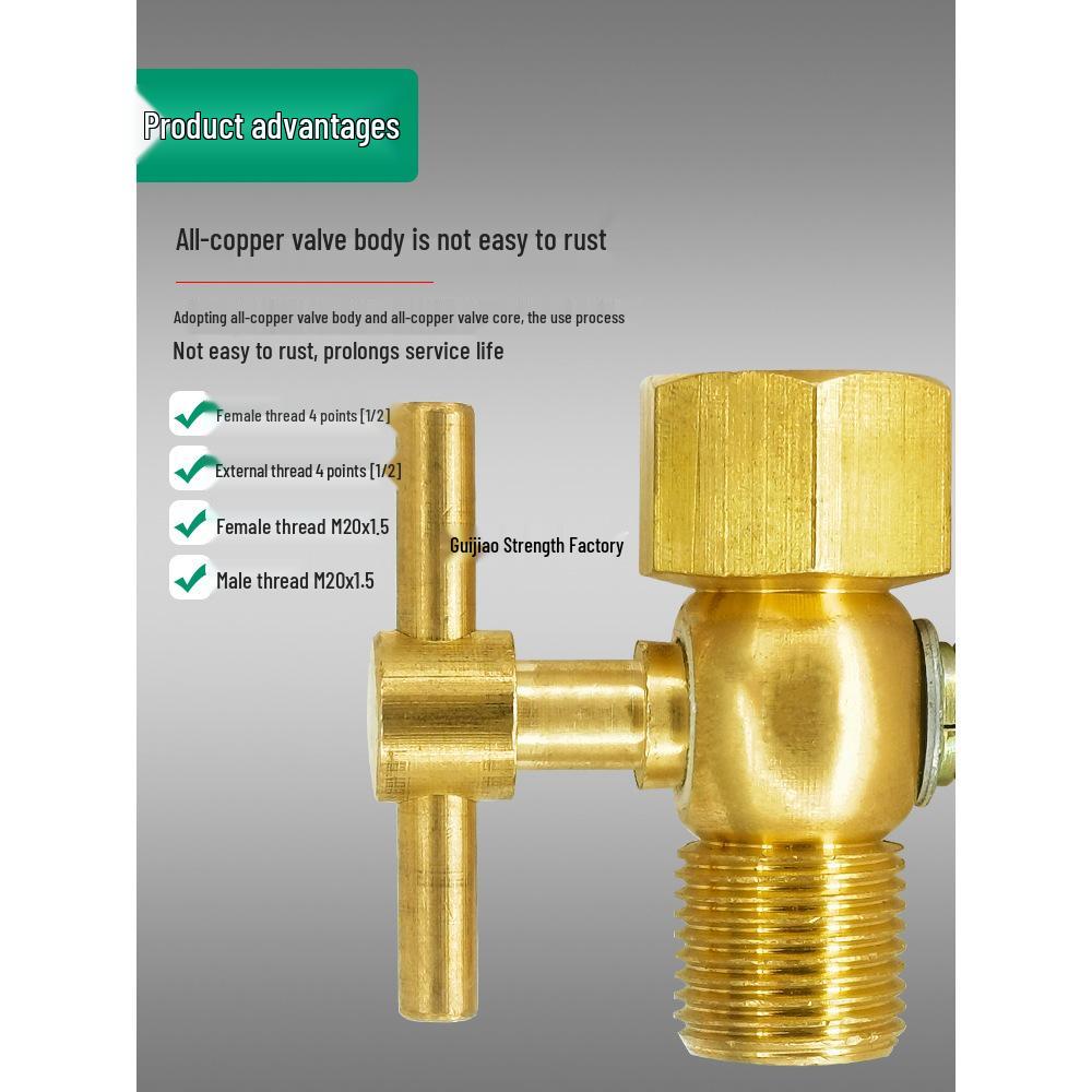 304 Stainless Steel High-Temp Plug Valve with Air Tank Pressure Gauge M20*1.5 for Steam Boiler