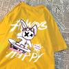 Always Happy Skateboard Rabbit Мужские футболки свободного покроя Harajuku Мягкая одежда Модная дышащая футболка Хлопковая футболка с круглым вырезом