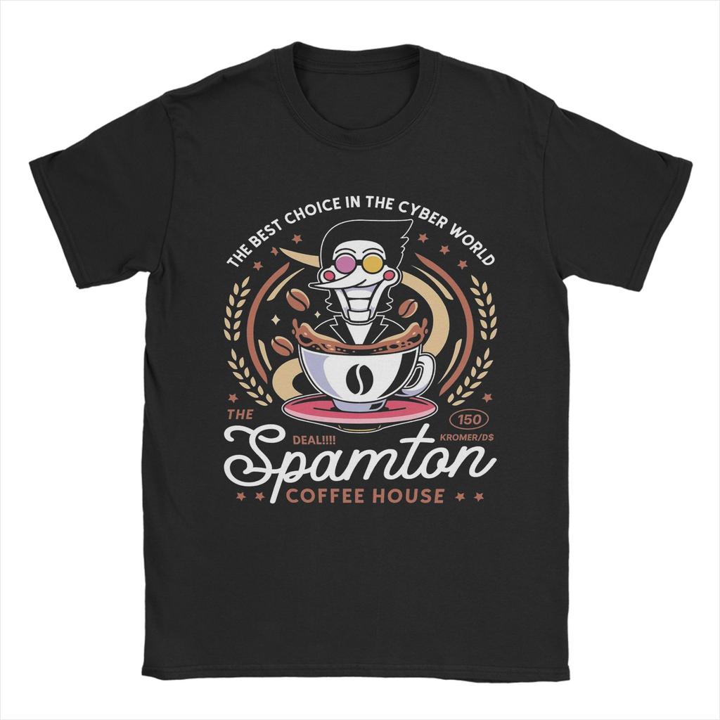 Unisex s TShirt Deltarune Spamton Coffee Emblem Funny 100 Cotton Tee Shirt Short Sleeve T Shirt Crew Neck Clothes Plus Size