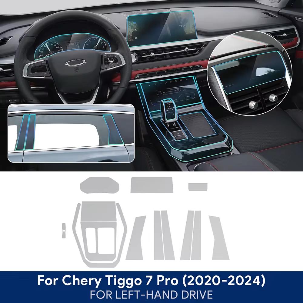 ТПУ для Chery Tiggo 7 Pro -2024 Пленка для экрана автомобильной навигации Защитная наклейка на коробку передач Антицарапины Аксессуары для интерьера