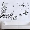 Домашний декор черный цветочный цветок бабочки DIY виноградная лоза стикер стены художественный декор росписи комнаты наклейка