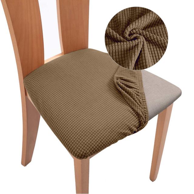 Plaid Jacquard Chair Seat Covers Stretch Thick Elastic Dining Chair Cover Washable Chairs Covers Seat Case For Kitchen Home