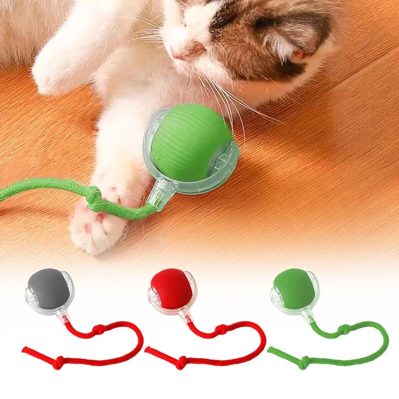 Интерактивные игрушки для кошек, автоматический электрический катящийся мяч, игрушки для кошек/котят, умная автоматическая игрушка-дразнилка, перезаряжаемый через USB мяч