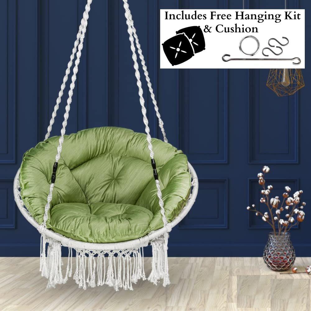 Premium Round Shaped Swing Chair/Jhula for Balcony/Swing for Adult Indoor/Hammock Swing/Zula for Home/ 200kgs Weight Capacity