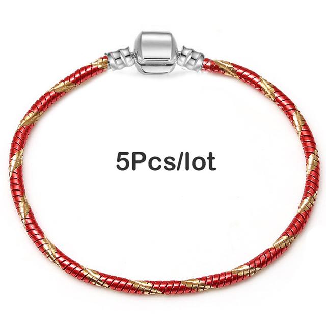 5pcs /Lot Sale Popular Charm Bracelets Diy Elegant Leather Chain Charms Bracelets Bangles For Women Jewelry Gift