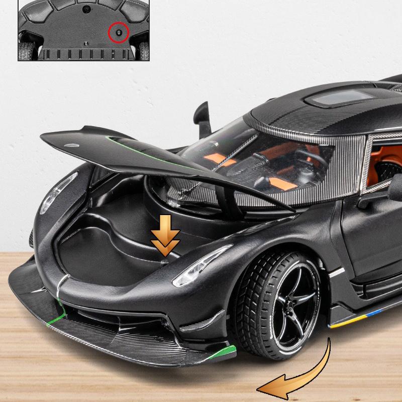 1/24 Lamborghini Koenigsegg JeskoToy Cars Модель литой коллекционной машины со звуком и светом
