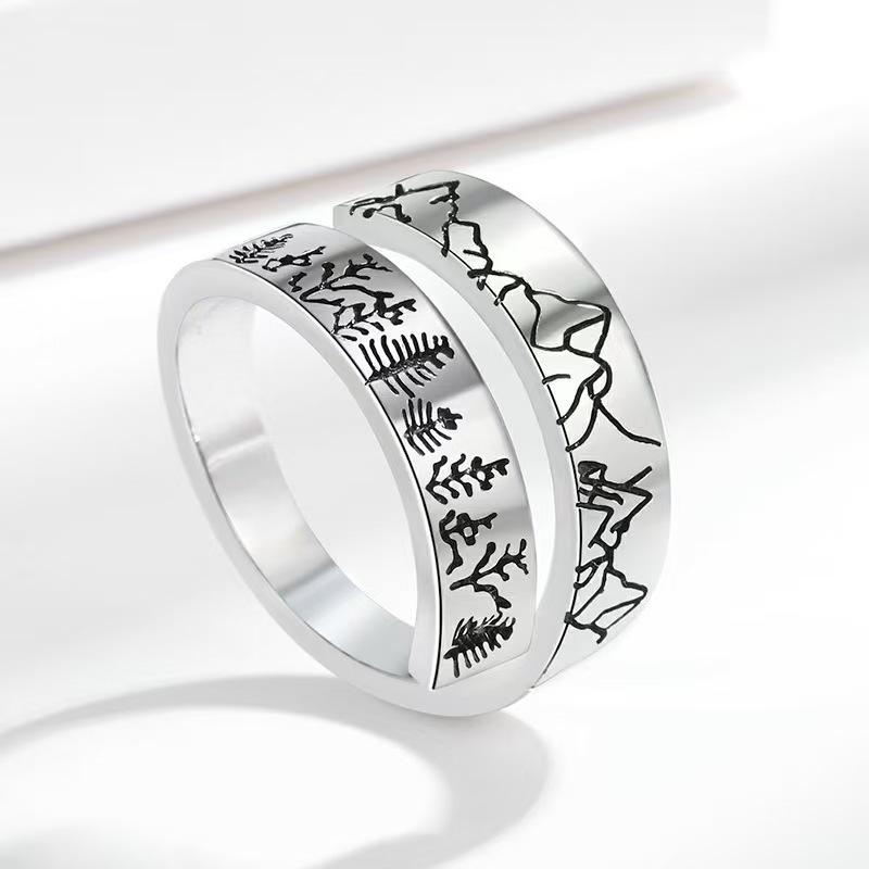 New Fashionable and Adjustable Nordic Style Mountain Shape Index Finger Ring Bracelet for Women