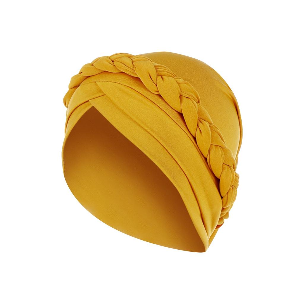 Monochrome Single Braid Headband Cap, Milk Silk Indian Headband Cap