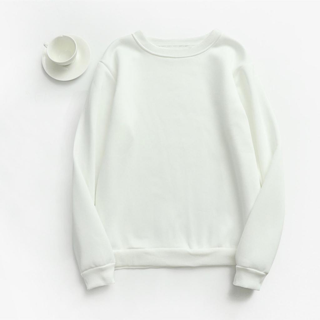 Женский осенне-зимний топ с круглым вырезом и длинными рукавами, однотонная повседневная толстовка с капюшоном