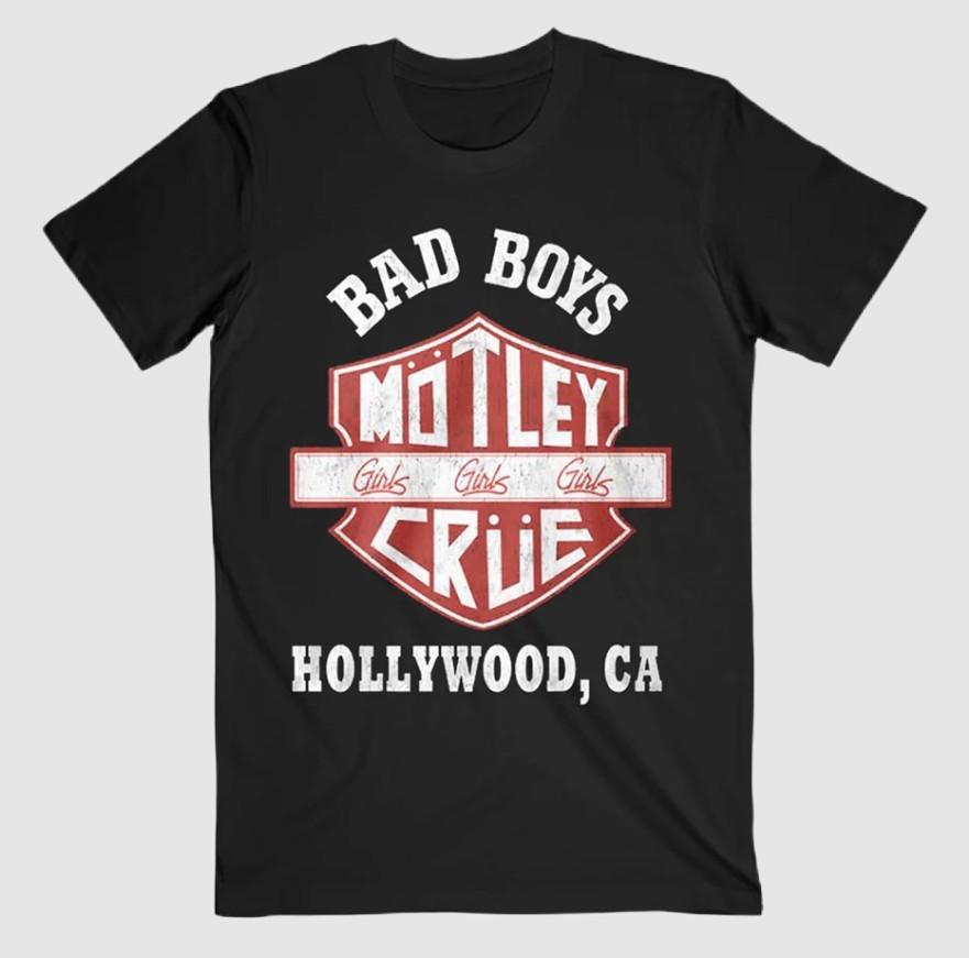 Футболка Motley Crue Bad Boys 1987 Tour Hollywood, размеры S-5XL, репринт, унисекс.